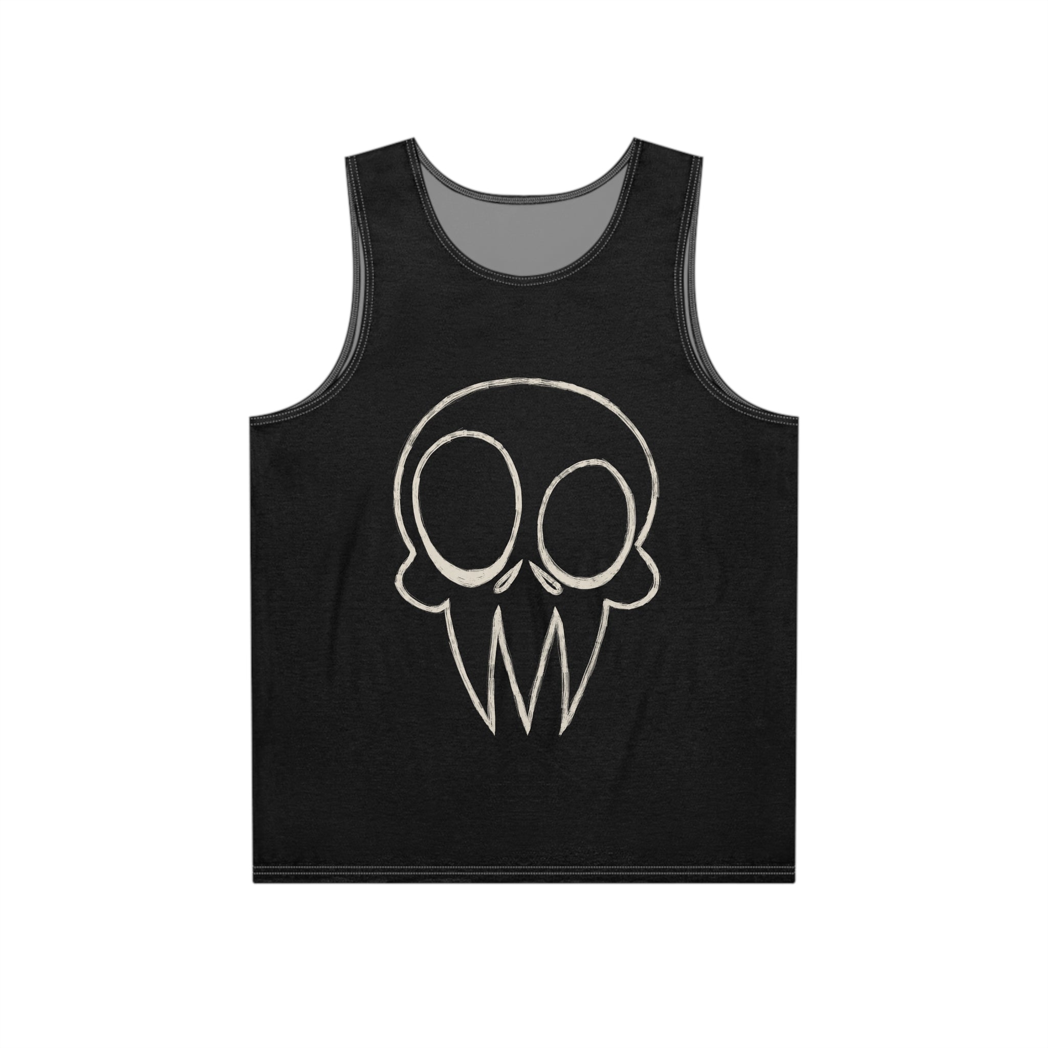 Men's Graphic Skull Black Tank (AOP)