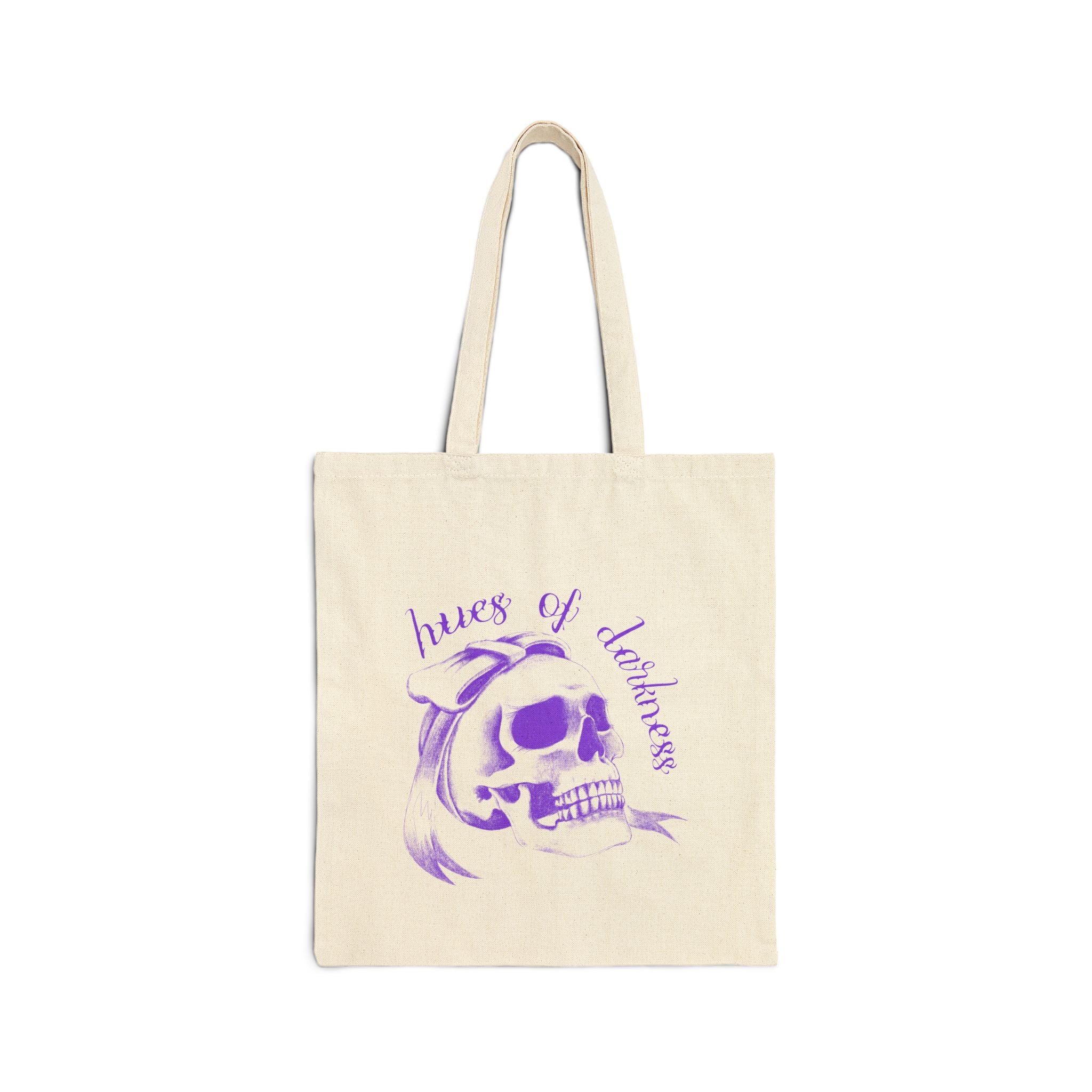 “Hues of Darkness” Skull Cotton Canvas Tote Bag