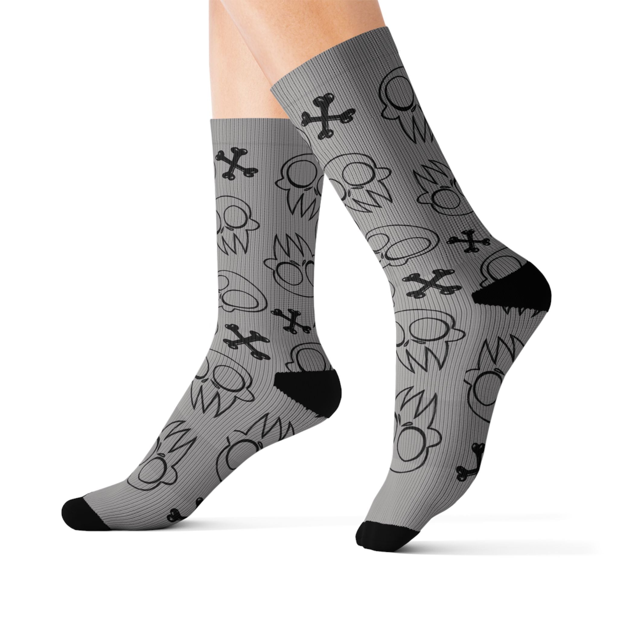 Unisex Grungy Skull Sublimation Socks
